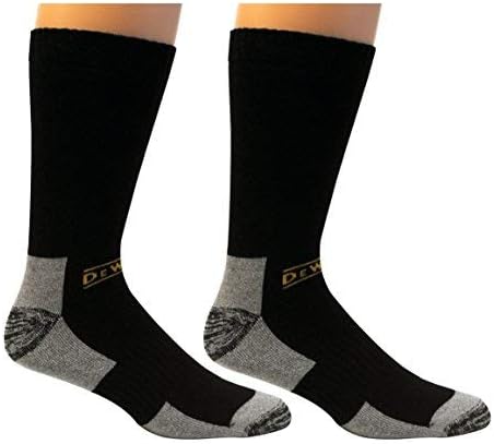 DeWALT DXSC150-BLK Crew Socks, Everyday Work, Fully Cushioned, Men's, 10 to 13, Cotton / Nylon / Polyester / Rayon / Spandex