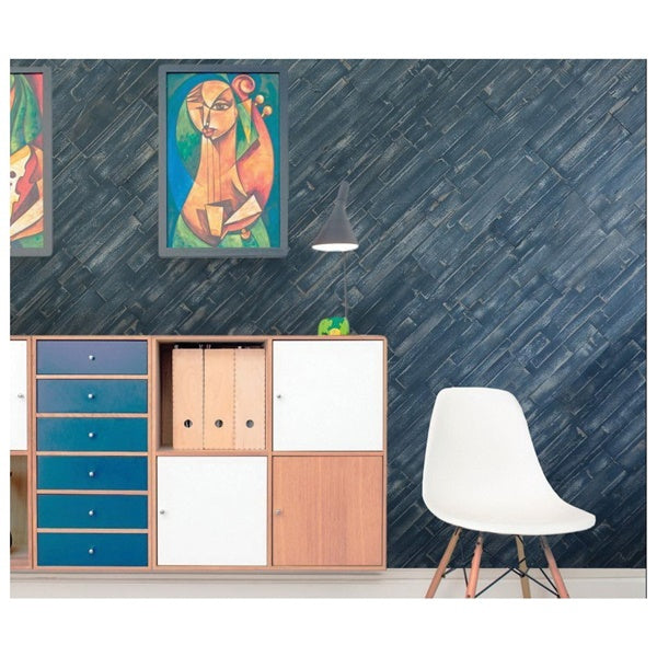 mywoodwall 101011000 Wall Panel, 23-5/8 in L, 4-7/8 in W, Wood, Blue Ocean