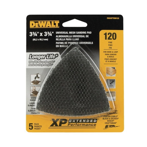 DeWALT DWASPTRIM120 Mesh Sandpaper, 120 Grit, Fine, Silicone Carbide Abrasive, 3-3/4 in L