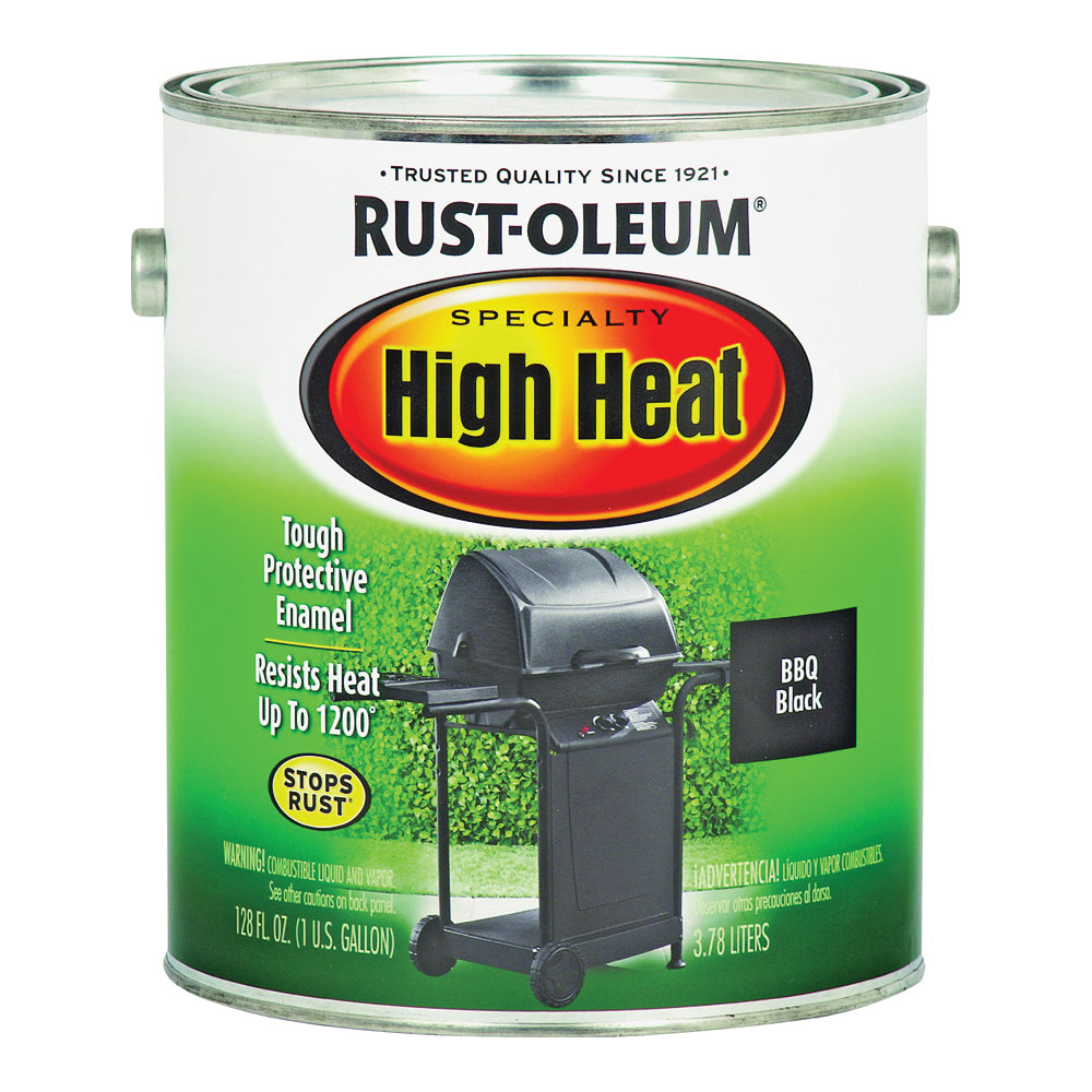 RUST-OLEUM SPECIALTY 237543 High-Heat Enamel, Satin, Black, 1 gal, Can