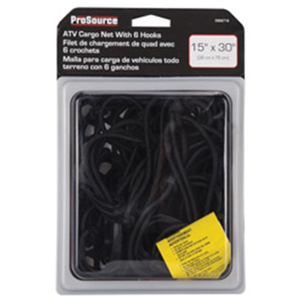 ProSource FH92105 Cargo Net, 30 in L, 15 in W, Rubber, Black