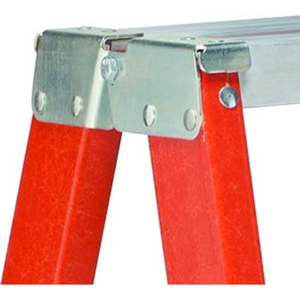 Louisville FM1508 Twin Front Ladder, 8 ft H, Type IA Duty Rating, Fiberglass, 300 lb