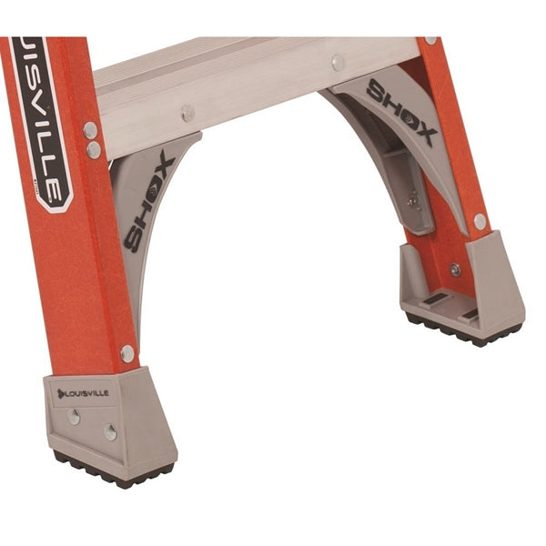 Louisville FM1508 Twin Front Ladder, 8 ft H, Type IA Duty Rating, Fiberglass, 300 lb