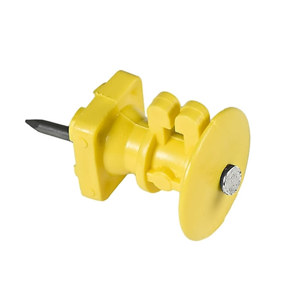 Zareba Fi-Shock IWKNY-FS Economy Insulator with Nails, 9 to 22 ga Fence Wire, Aluminum/Steel, Yellow