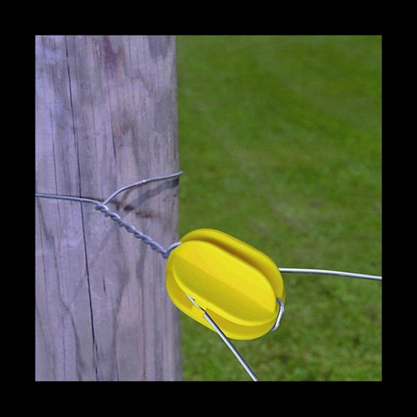 Zareba Fi-Shock ICY-FS Corner Post Insulator, 9 to 22 ga Fence Wire, Aluminum/Steel, Plastic, Yellow