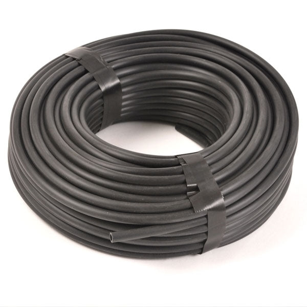 Raindrip 016010T Drip Watering Tubing, 0.16 to 0.197 in ID, 100 ft L, Polyethylene, Black