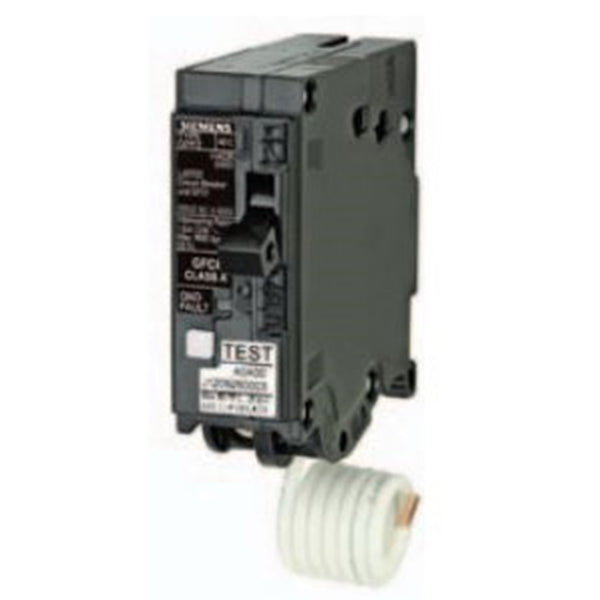 Siemens MP120GFA Circuit Breaker, GFCI, Type MP-T, 20 A, 1 -Pole, 120/240 V, Instantaneous Trip, Plug Mounting