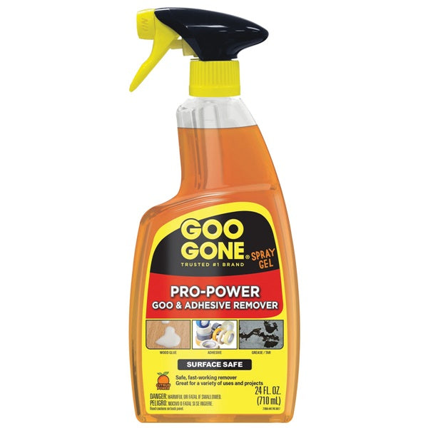 Goo Gone 2080 Stain and Adhesive Remover, 24 fl-oz, Gel, Citrus, Yellow