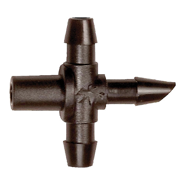 Rain Bird BT25-10PK Drip Irrigation Tee, 1/4 in Connection, Barb, Plastic, Black