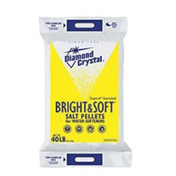 Cargill Diamond Crystal Bright & Soft 100012407 Salt Pellets, 40 lb Bag, Crystalline Solid, Halogen