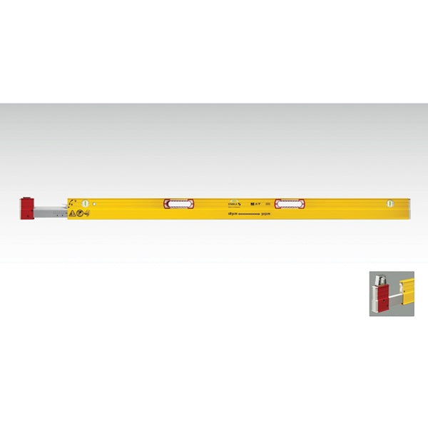 Stabila 35712 Plate Level, 84 in L, 3-Vial, Steel, Yellow