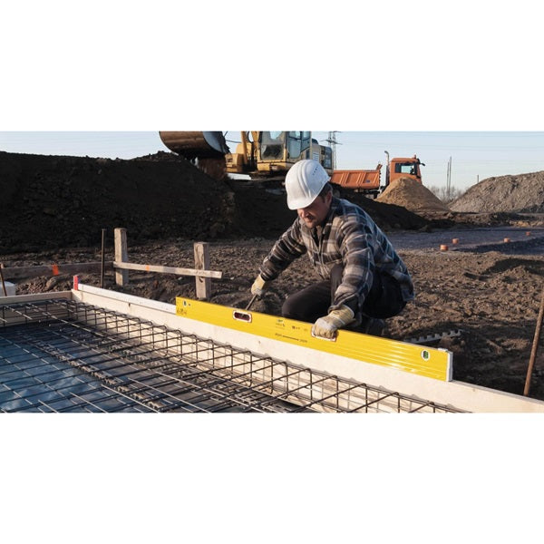Stabila 35712 Plate Level, 84 in L, 3-Vial, Steel, Yellow