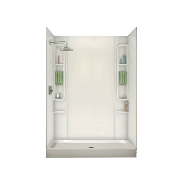 MAAX Finesse 105623-000-002 Shower Base, 60 in L, 32 in W, 7 in H, Fiberglass, White, Alcove Installation