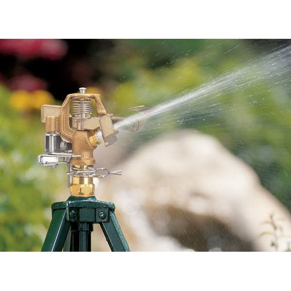 Orbit WaterMaster 55032 Impact Sprinkler with Single Nozzle, 1/2 in Connection, 20 to 40 ft, Brass