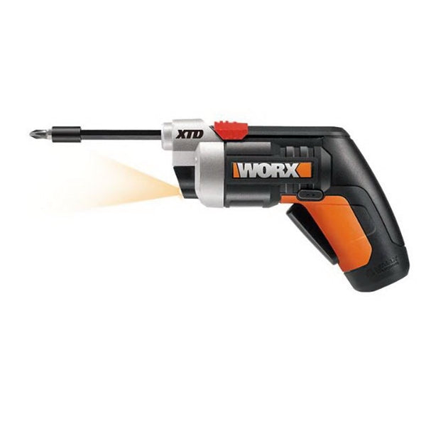 WORX WX252L XTD Xtended Reach Driver, Tool Only, 4 V, 1.5 Ah, 1/4 in Chuck, Hex Chuck