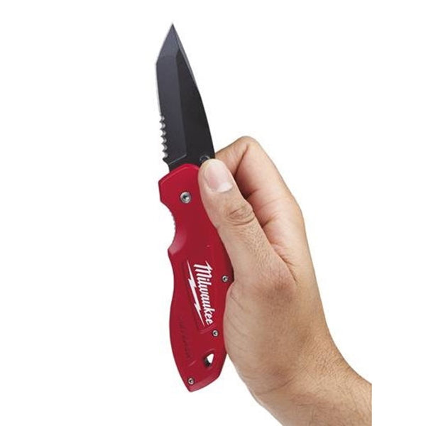 Milwaukee FASTBACK Series 48-22-1530 Utility Knife, 3 in L Blade, Stainless Steel Blade, Contour-Grip Handle, Red Handle
