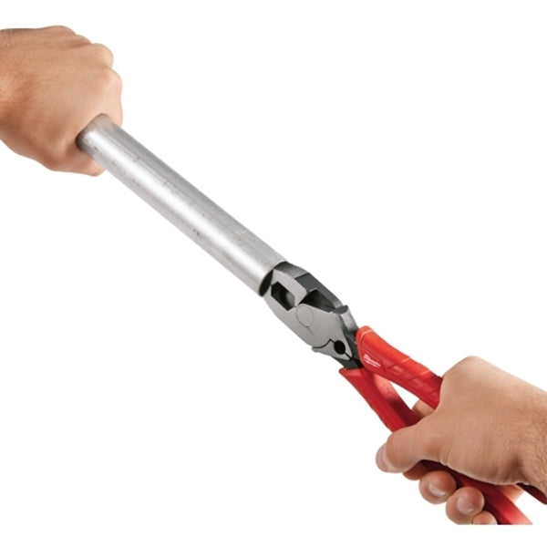 Milwaukee 48-22-6100 Lineman's Plier with Crimper, 9 in OAL, 1.77 in Cutting Capacity, Red Handle, Comfort-Grip Handle