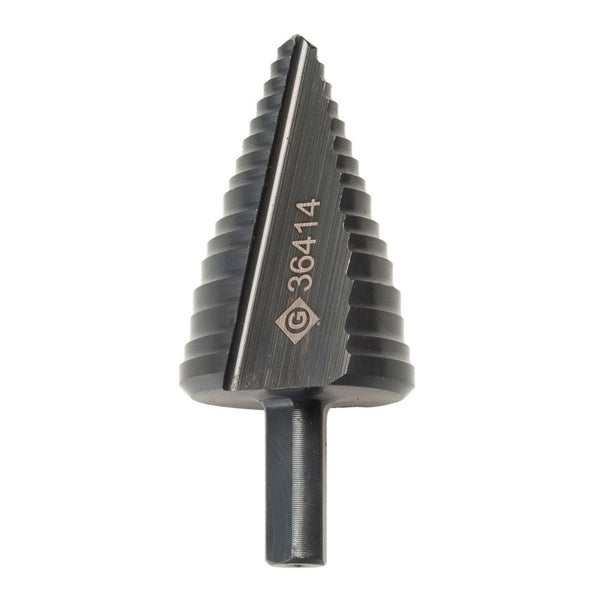 Greenlee Kwik Stepper 36414 Step Drill Bit, 7/8 to 1-3/8 in Dia, 2-7/8 in OAL, Double Milled Flute, 2-Flute