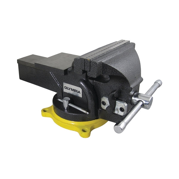 Olympia Tools 38-647 One Hand Operation Vise, 5-1/2 in Jaw Opening, 6 in W Jaw, 2-1/4 in D Throat