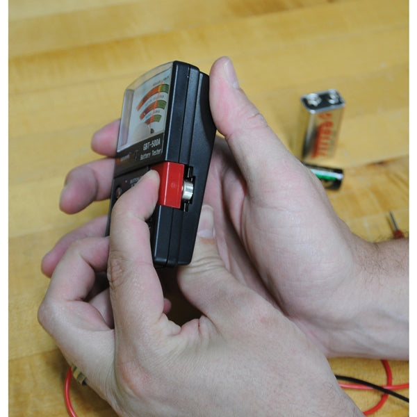 GB GBT-500A Battery Tester, 1.5 to 22.5 V, Analog Display, Black