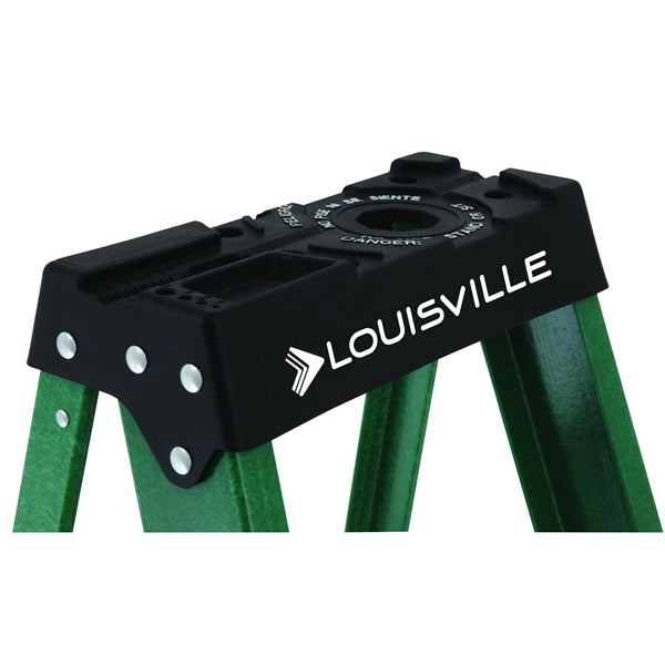 Louisville FS4006 Step Ladder, 124 in Max Reach H, 5-Step, 225 lb, Type II Duty Rating, 3 in D Step, Fiberglass