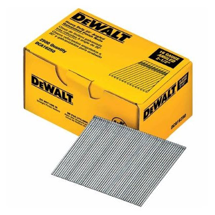DeWALT DCA16200 Finish Nail, 2 in L, 16 Gauge, Steel, Galvanized, Brad Head, Smooth Shank