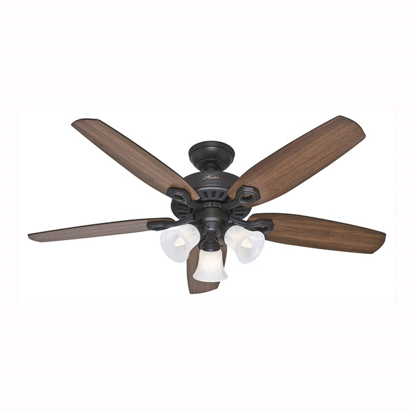 Hunter 53238 Ceiling Fan, 5-Blade, Brazilian Cherry/Harvest Mahogany Blade, 52 in Sweep, Fiberboard Blade, 3-Speed