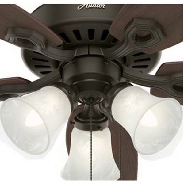 Hunter 53238 Ceiling Fan, 5-Blade, Brazilian Cherry/Harvest Mahogany Blade, 52 in Sweep, Fiberboard Blade, 3-Speed