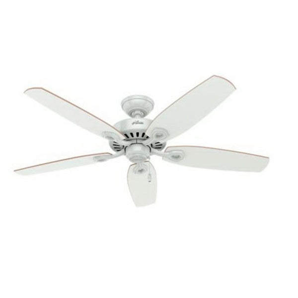 Hunter 53089 Ceiling Fan, 5-Blade, Beech/White Blade, 52 in Sweep, 3-Speed, With Lights: Yes