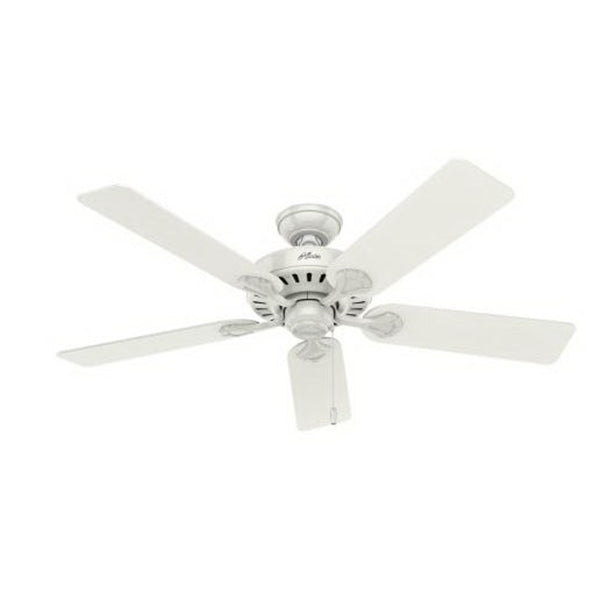 Hunter 53251/28722 Ceiling Fan, 5-Blade, Beech/White Blade, 52 in Sweep, 3-Speed, With Lights: Yes