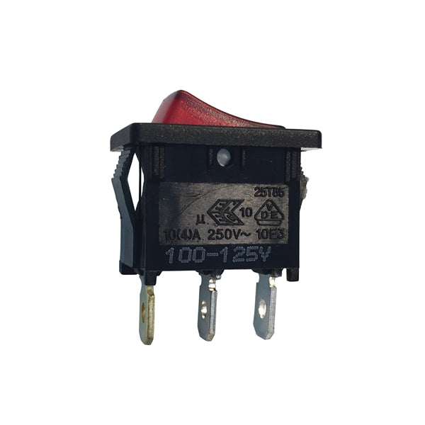 GB GSW GSW-48 Rocker Switch, 10/13 A, 125/250 V, SPST, 0.52 x 0.77 in Panel Cutout, Nylon Housing Material, Black