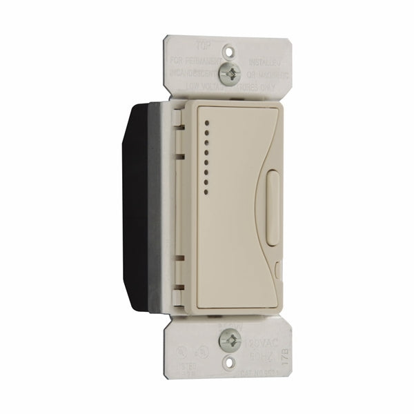 Eaton Wiring Devices Aspire 9534DS Smart Dimmer, 120 V, 600 W, Halogen, Incandescent Lamp, 3-Way, Desert Sand