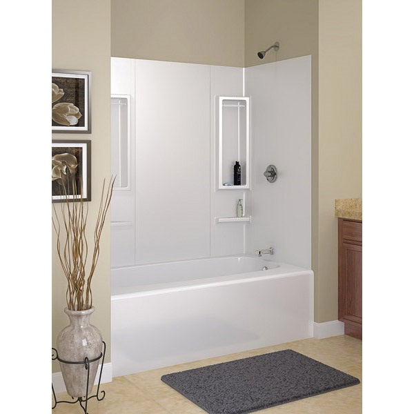 Peerless 39240 Bathtub Wall Set, 31.37 in L, 61 in W, 58 in H, Polycomposite, Adhesive Installation, White