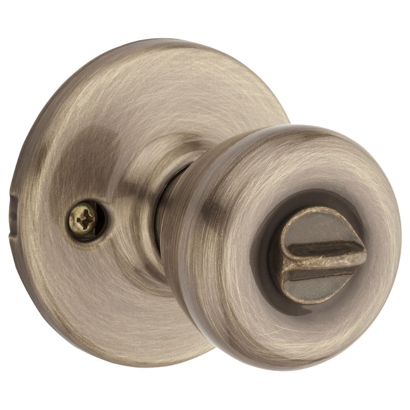 Kwikset 400T5CPK6 Keyed Entry Knob, Antique Brass