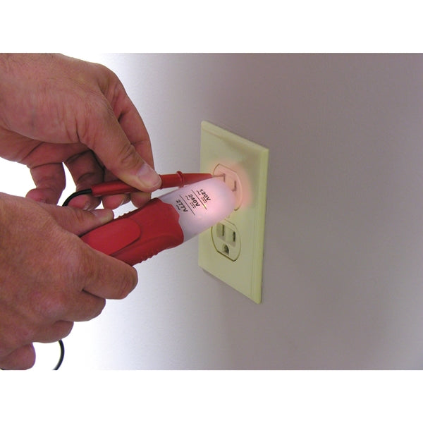 GB GET-3213 Tester, 120 to 277 V, LED Display, Functions: Voltage, Red