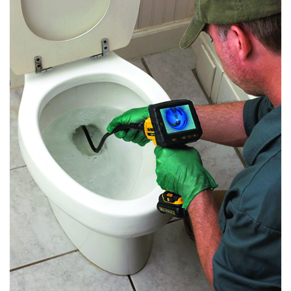 DeWALT DCT410S1 Inspection Camera with Wireless Screen Kit, Battery Included, 12 V, 3-1/2 in Display, LCD Display