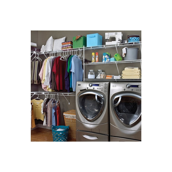 ClosetMaid 1363 Shelf and Rod, 60 lb Capacity, 16 in OAW, 72 in OAD, 2 in OAH, Steel Shelving