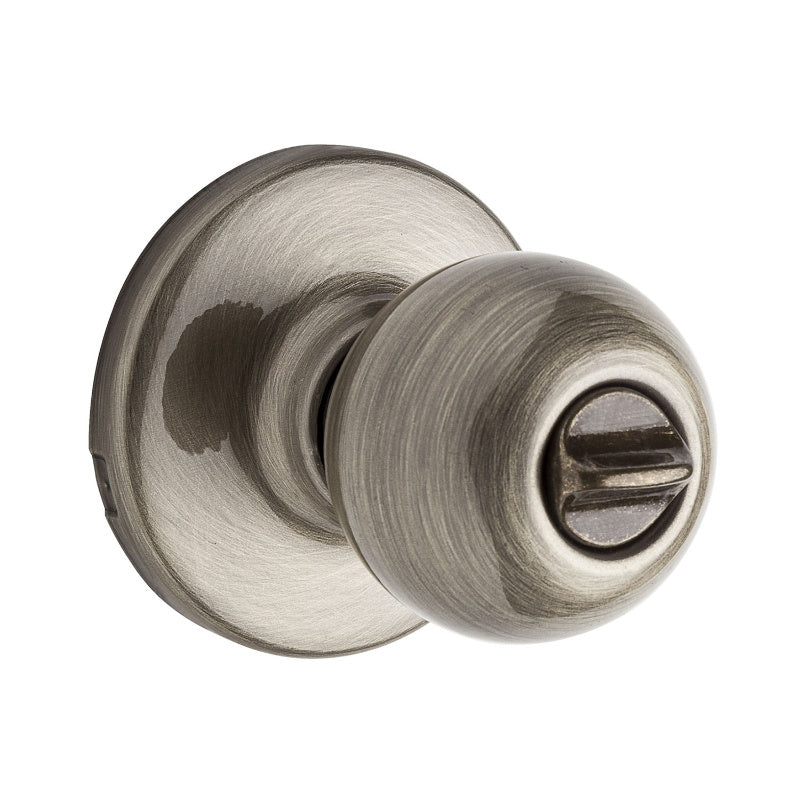 Kwikset 300P5CPRCLRCS Privacy Door Knob, Antique Brass