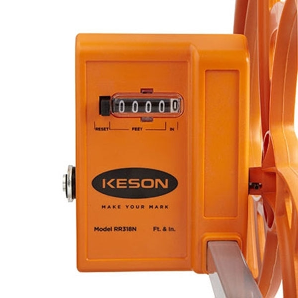 KESON Roadrunner Series RR318N Measuring Wheel, 9999.9 ft, 12-1/2 in Wheel, Polycast Wheel, ABS, Orange