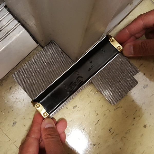 GENERAL 837 Contour Gauge with Pins, 6 in L, 3-1/2 in W, SAE Graduation, Stainless Steel