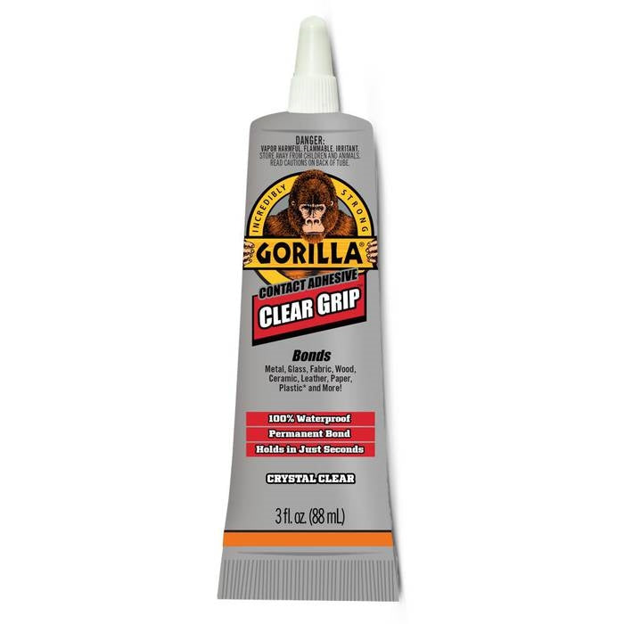 Gorilla Clear Grip 8040002 Contact Adhesive, Clear, 3 oz