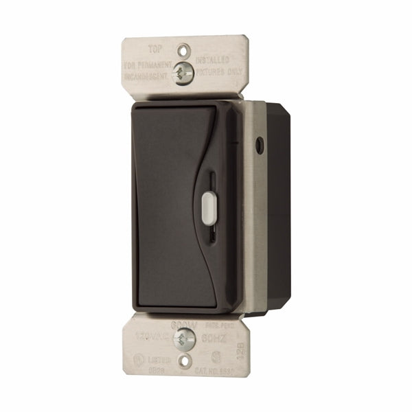 Eaton Wiring Devices Aspire 9530SG Slide Dimmer, 120 V, 600 W, Halogen, Incandescent Lamp, 3-Way, Silver Granite