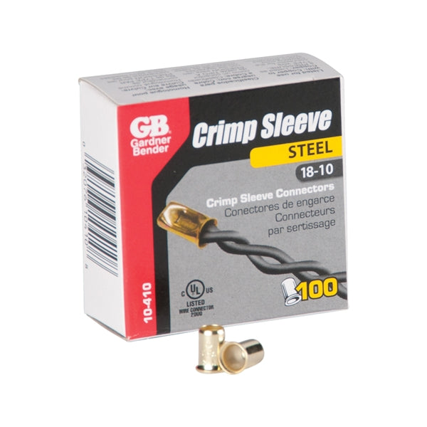 GB 10-410C Crimp Connector, 10 to 18 AWG Wire, Steel Contact, Silver