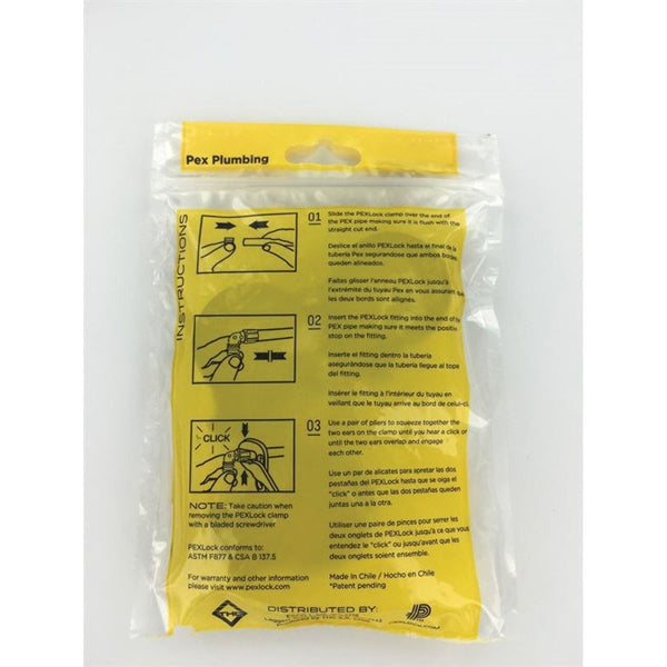 Flair-It PEXLOCK 30769 Pipe Tee with Clamp, 1 in, Black, 100 psi Pressure