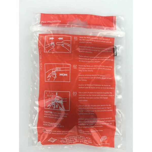 Flair-It PEXLOCK 30831 Pipe Tee with Clamp, 3/8 in, Black, 100 psi Pressure