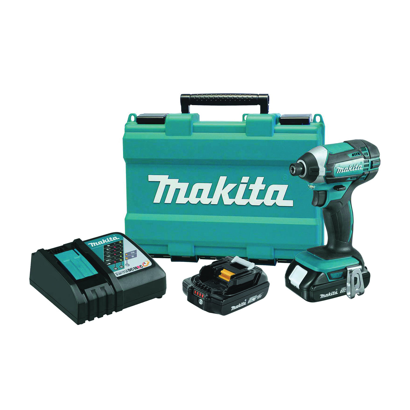Makita XDT11R Impact Driver Kit, Battery Included, 18 V, 2 Ah, 1/4 in Drive, Hex Drive, 3500 ipm