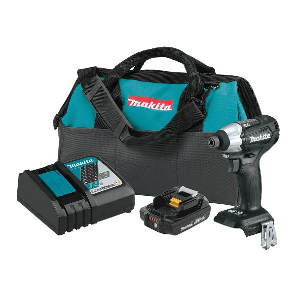 Makita LXT XDT15R1B Impact Driver Kit, Battery Included, 18 V, 2 Ah, 1/4 in Drive, Hex Drive
