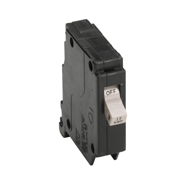 Cutler-Hammer CHF115 Circuit Breaker with Flag, Type CH, 15 A, 1 -Pole, 120/240 V, Mechanical Trip, Plug Mounting