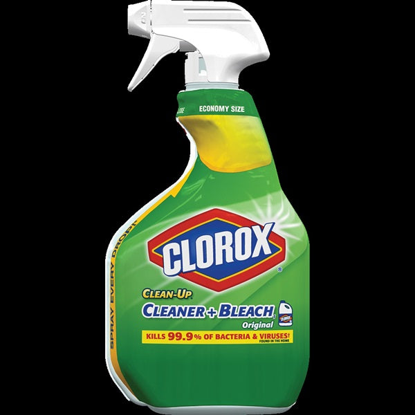 Clorox Clean-Up 01204 Cleaner Plus Bleach, 32 oz Bottle, Liquid, Bleach, Yellow