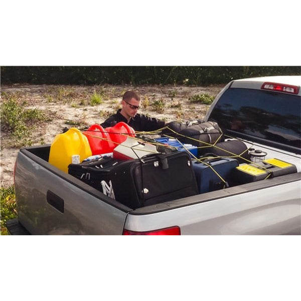 KEEPER ZipNet 06141 Adjustable Cargo Net, 86 in L, 74 in W, Rubber, Black/Yellow